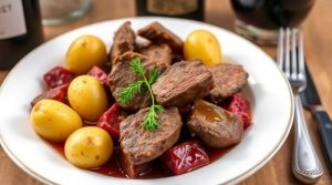Говядина с картофелем и красным вином: пошаговое руководство.