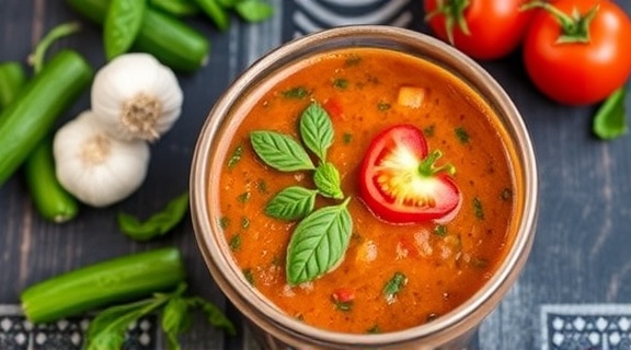 Пошаговый рецепт гаспачо с огурцом и зеленью.