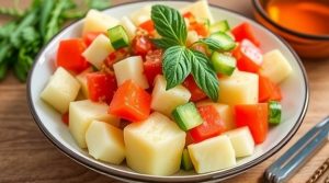 Салат с яйцом и маринованными огурцами: классика советской кухни.