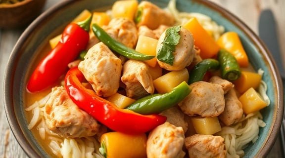 Тушеная курица с перцем и чесноком: пошаговый рецепт.