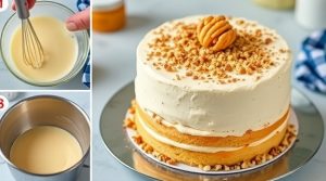 Пошаговый рецепт “Торта с орехами” и медовым кремом.