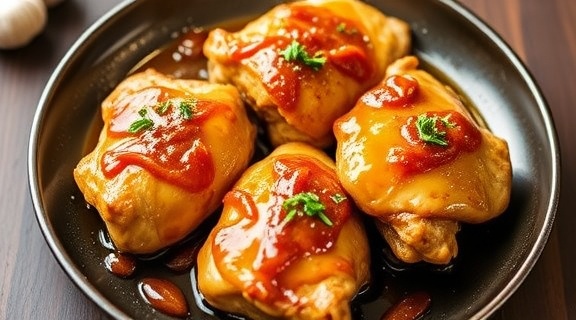 Куриные бедра с чесноком и медом: пошаговый рецепт.