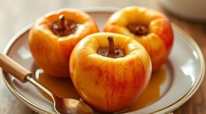 Пошаговый рецепт “Запеченных яблок” с корицей и медом.
