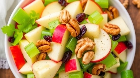 Салат с яблоками и сельдереем: легкий и хрустящий перекус.