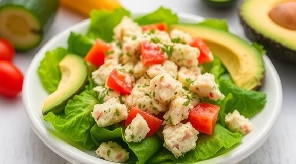 Салат с крабами и авокадо: вкусный и быстрый рецепт для закуски.