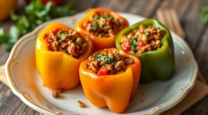 Фаршированные перцы с говядиной и фасолью: пошаговый рецепт.