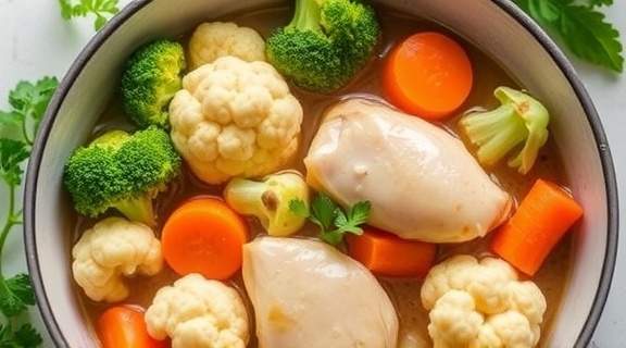Рагу из курицы с цветной капустой и брокколи: пошаговое руководство.