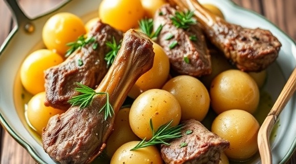 Баранина с травами и картофелем: пошаговый рецепт.