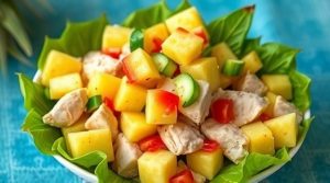Салат с курицей и ананасами: тропическое наслаждение для праздничного стола.