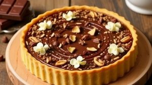Пошаговый рецепт “Тарта с шоколадом” и орехами.