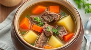 Пошаговый рецепт супа с говядиной и корнем пастернака.