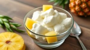 Пошаговый рецепт “Десерта из творога” с ананасами.