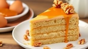 Как сделать “Карамельный торт” с грецкими орехами: пошаговая инструкция.