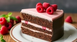 Пошаговый рецепт “Шоколадного торта” с малиновым кремом.