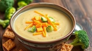 Пошаговый рецепт супа с брокколи и сыром чеддер.