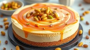 Пошаговый рецепт “Карамельного чизкейка” с фисташками.