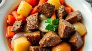 Тушеная говядина с картофелем и красным вином: пошаговое руководство.