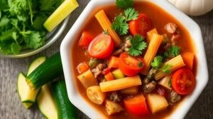 Пошаговый рецепт минестроне с сезонными овощами.
