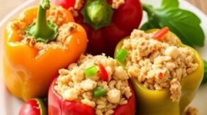 Фаршированные перцы с куриным фаршем и рисом: пошаговый рецепт.