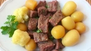 Говядина с картошкой и цветной капустой в духовке: пошаговое руководство.