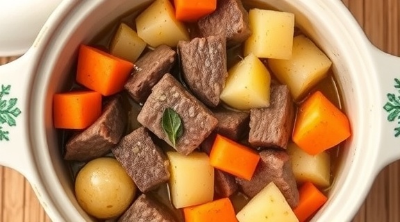 Говядина с морковью и картофелем в горшочке: пошаговый рецепт.
