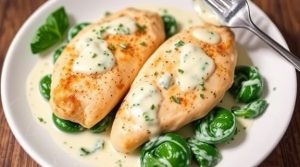 Куриные грудки с шпинатом и сливочным соусом: пошаговое руководство.