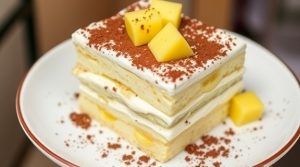 Пошаговый рецепт “Тирамису” с кокосом и ананасами.
