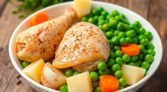 Курица с картошкой и зеленым горошком в духовке: пошаговое руководство.