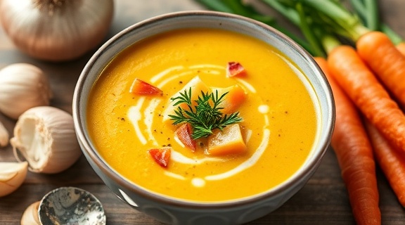 Пошаговый рецепт супа с цветной капустой и карри.