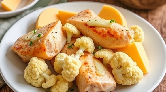 Курица с цветной капустой и сыром в духовке: пошаговое руководство.