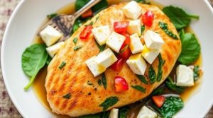 Курица с шпинатом и фетой в духовке: пошаговый рецепт.