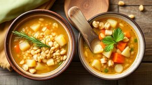 Пошаговый рецепт супа с пшеном и овощами.
