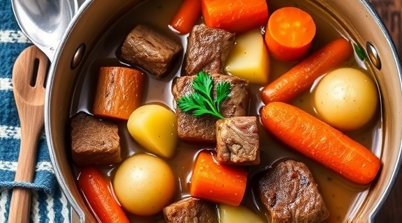 Тушеная говядина с морковью и картофелем в кастрюле: пошаговый рецепт.