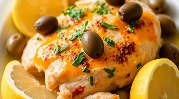 Курица с лимоном и оливками: пошаговое руководство.