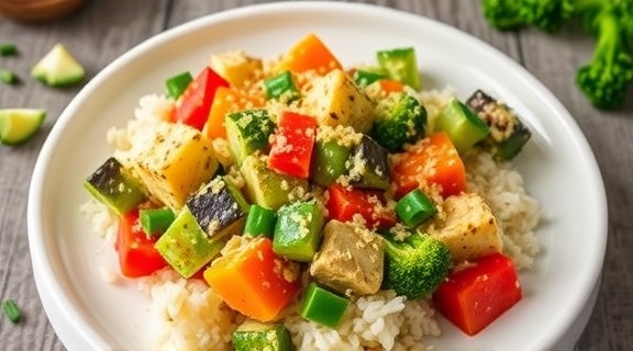 Запеченные овощи с куриным фаршем и рисом: пошаговое руководство.