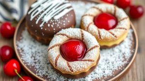 Как приготовить “Шоколадные пирожные” с вишневыми начинками: пошаговая инструкция.