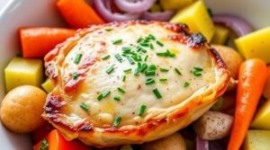 Запеченные свиные отбивные с овощами: пошаговый рецепт.