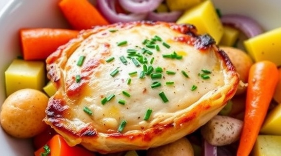 Запеченные свиные отбивные с овощами: пошаговый рецепт.