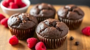 Как приготовить “Шоколадные кексы” с малиной: пошаговая инструкция.