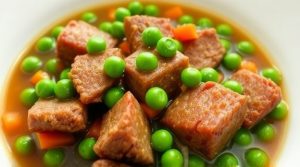 Тушеная говядина с зеленым горошком и морковью: пошаговый рецепт.