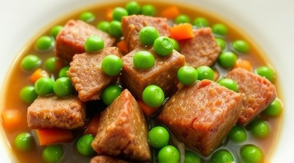 Тушеная говядина с зеленым горошком и морковью: пошаговый рецепт.