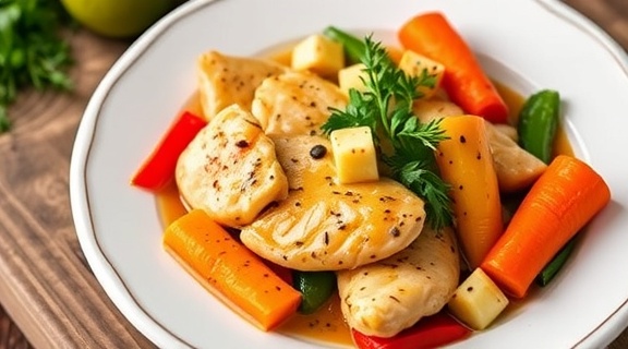 Курица в апельсиновом соусе с овощами: пошаговый рецепт.