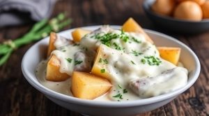 Свинина с картофелем и сметанным соусом: пошаговое руководство.