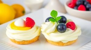 Как сделать “Пирожные с лимонным кремом” и ягодами: пошаговая инструкция.