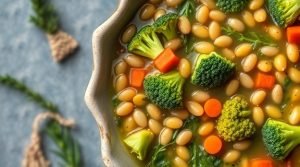 Пошаговый рецепт овощного супа с брокколи и чечевицей.