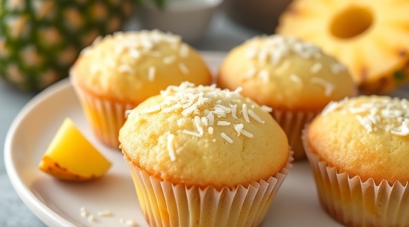 Как приготовить “Кокосовые маффины” с ананасом: пошаговая инструкция.