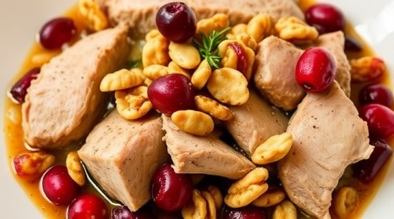 Тушеная индейка с орехами и клюквой: пошаговое руководство.