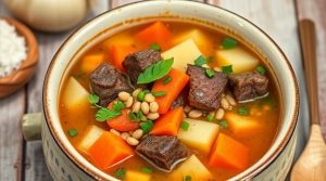 Пошаговый рецепт супа с говядиной и пшеном.