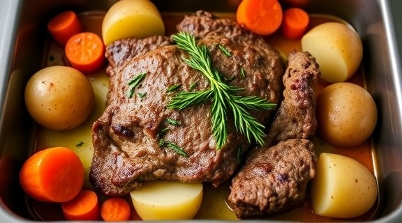 Говядина с картофелем и морковью в духовке: пошаговый рецепт.