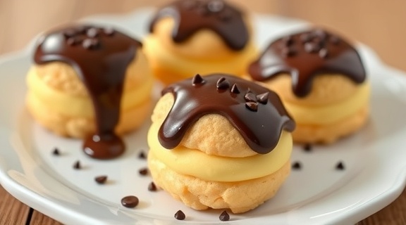 Как сделать “Пирожные с заварным кремом” и шоколадом: пошаговая инструкция.